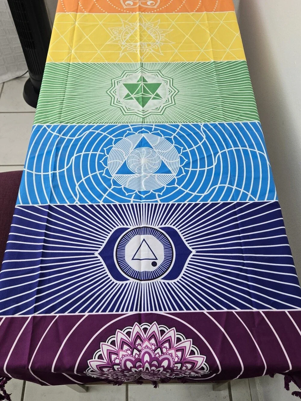 Rainbow Chakra Tapestry Throw